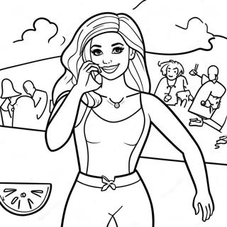 Malibu Barbie Beach Party Coloring Page 46373-37166