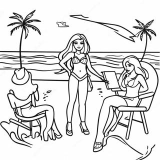 Malibu Barbie Beach Party Coloring Page 46373-37167