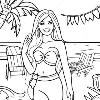 Malibu Barbie Beach Party Coloring Page 46373-37168