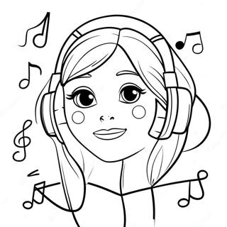 Fnf Gf With Musical Notes Coloring Page 46383-37170