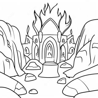 Colorful Fiery Furnace Scene Coloring Page 46393-37181