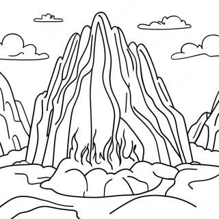 Colorful Fiery Furnace Scene Coloring Page 46393-37183