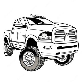 Dodge Ram 1500 Diesel Lifted Truck Coloring Pages