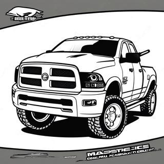 Dodge Ram 1500 Diesel Lifted Truck Coloring Page 46412-37190