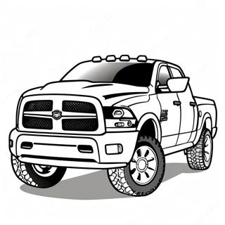 Dodge Ram 1500 Diesel Lifted Truck Coloring Page 46412-37192