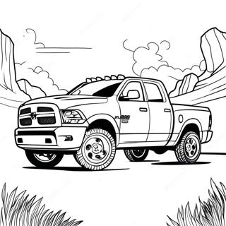 Big Bold Dodge Ram 1500 Truck Coloring Page 46413-37206