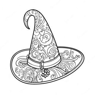 Sparkly Witch Hat Coloring Page 46433-37212