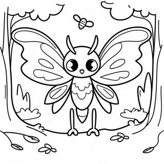 Creepy Mothman In The Forest Coloring Page 46443-37221