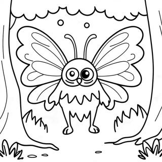 Creepy Mothman In The Forest Coloring Page 46443-37222