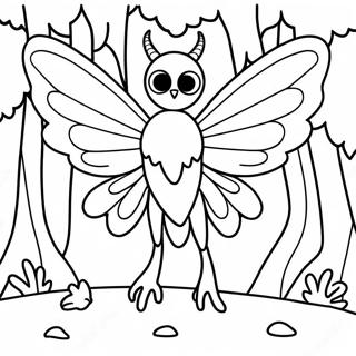 Creepy Mothman In The Forest Coloring Page 46443-37224