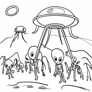 War Of The Worlds Alien Invasion Coloring Page 46472-37250