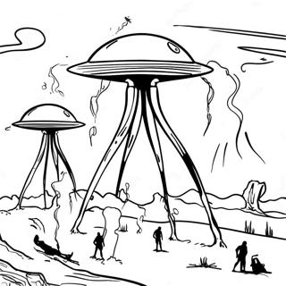 War Of The Worlds Alien Invasion Coloring Page 46472-37251