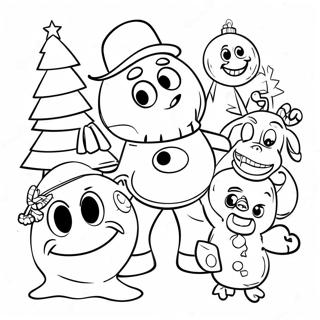 Pixar Christmas Characters Coloring Page 46482-37246