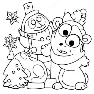 Pixar Christmas Characters Coloring Page 46482-37247