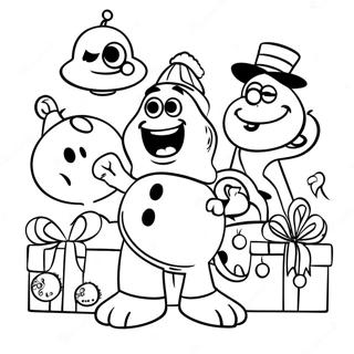 Pixar Christmas Characters Coloring Page 46482-37248