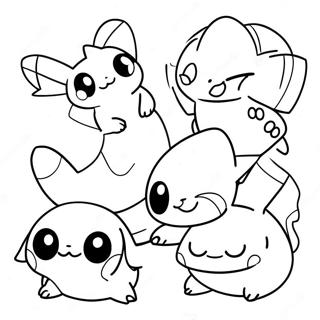 Cute Pokemon Characters Coloring Page 46493-37264