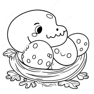 Colorful Dino Egg Nest Coloring Page 46503-37269