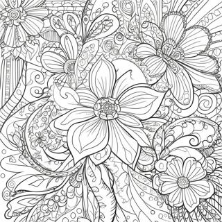 Intricate Floral Patterns Coloring Page 4652-3890