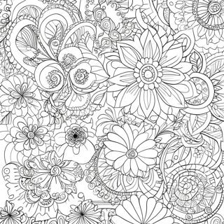 Intricate Floral Patterns Coloring Page 4652-3891