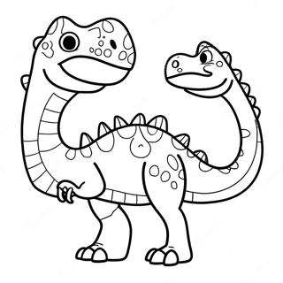 Colorful Dinosaurs Coloring Page 46533-37293