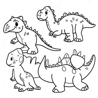 Colorful Dinosaurs Coloring Page 46533-37294