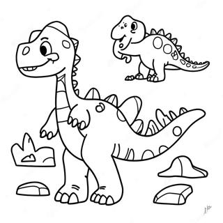 Colorful Dinosaurs Coloring Page 46533-37295