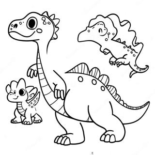 Colorful Dinosaurs Coloring Page 46533-37296