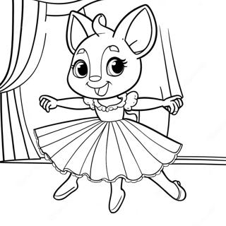 Angelina Ballerina Dancing In A Beautiful Dress Coloring Page 46552-37306