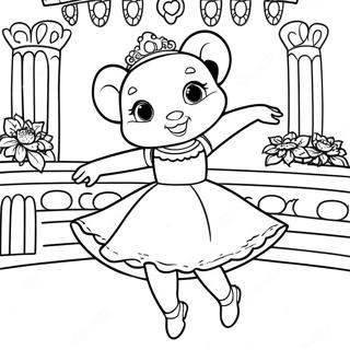 Angelina Ballerina Dancing In A Beautiful Dress Coloring Page 46552-37307