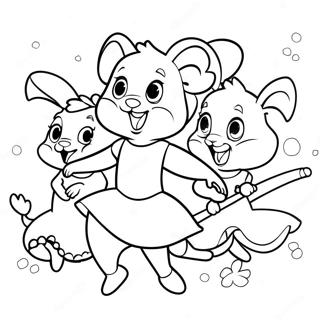 Angelina Ballerina With Friends Coloring Page 46553-37313