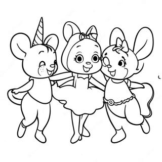 Angelina Ballerina With Friends Coloring Page 46553-37314