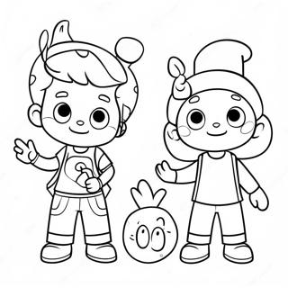 Colorful Kidcore Characters Coloring Page 46613-37357