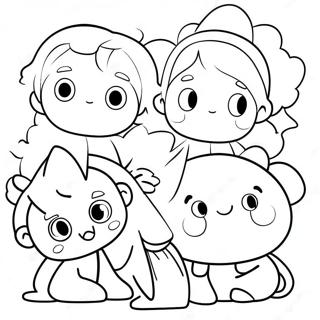 Colorful Kidcore Characters Coloring Page 46613-37359