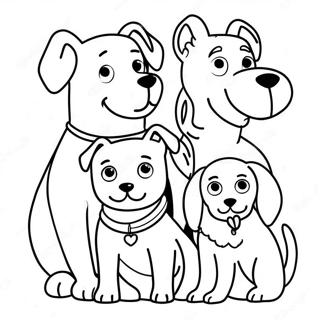 Dog Family Coloring Pages