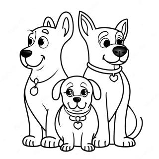 Dog Family Coloring Page 46632-37370