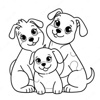 Playful Puppy Family Coloring Page 46633-37373