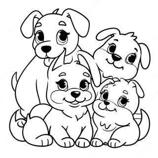 Playful Puppy Family Coloring Page 46633-37374