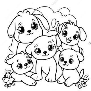 Playful Puppy Family Coloring Page 46633-37375