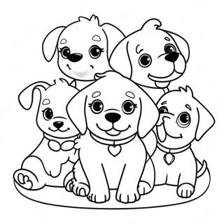 Playful Puppy Family Coloring Page 46633-37376