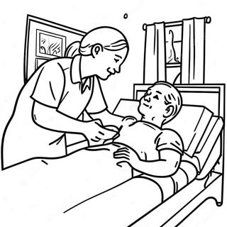 Cna Helping Patient Coloring Page 46643-37382