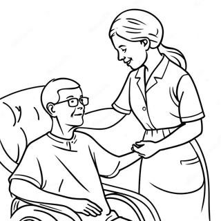 Cna Helping Patient Coloring Page 46643-37384