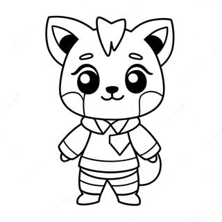 Aggretsuko In Cute Outfit Coloring Page 46653-37389