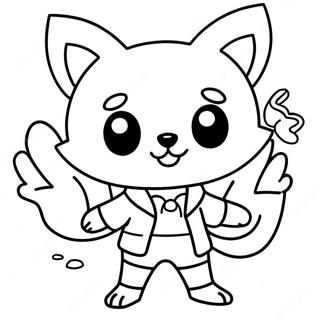 Aggretsuko In Cute Outfit Coloring Page 46653-37391