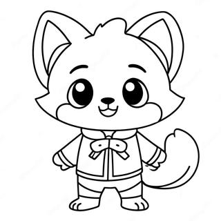 Aggretsuko In Cute Outfit Coloring Page 46653-37392