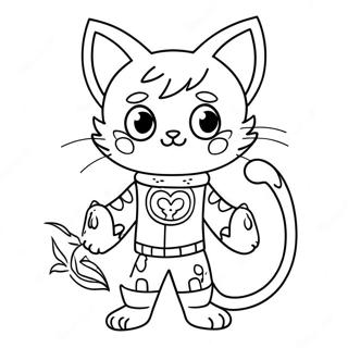 Catboy In Spooky Costume Coloring Page 46693-37420