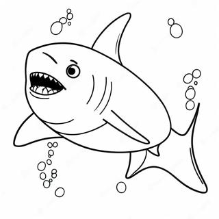 Aggressive Bull Shark Swimming Coloring Page 46713-37435