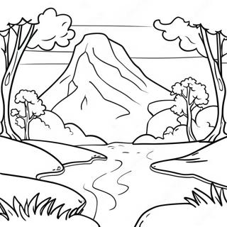 Outdoor Scenic Landscape Coloring Page 4671-3902