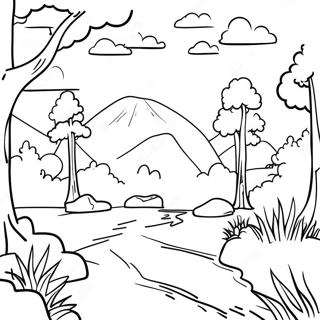 Outdoor Scenic Landscape Coloring Page 4671-3904