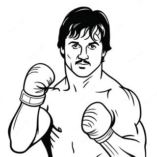 Rocky Balboa Boxing Pose Coloring Page 46752-37467