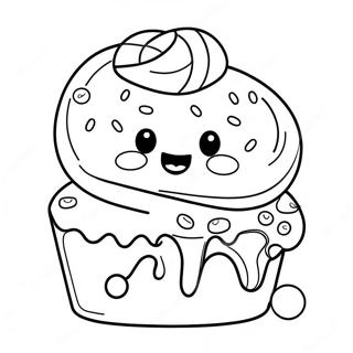 Cute Brownie With Sprinkles Coloring Page 46813-37517